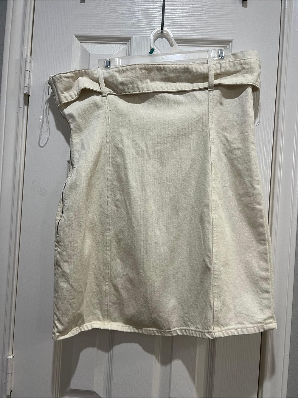 MESHKI Teddi White/Ivory Strapless Denim Mini Dress XXL 🤍 - Picture 4 of 11